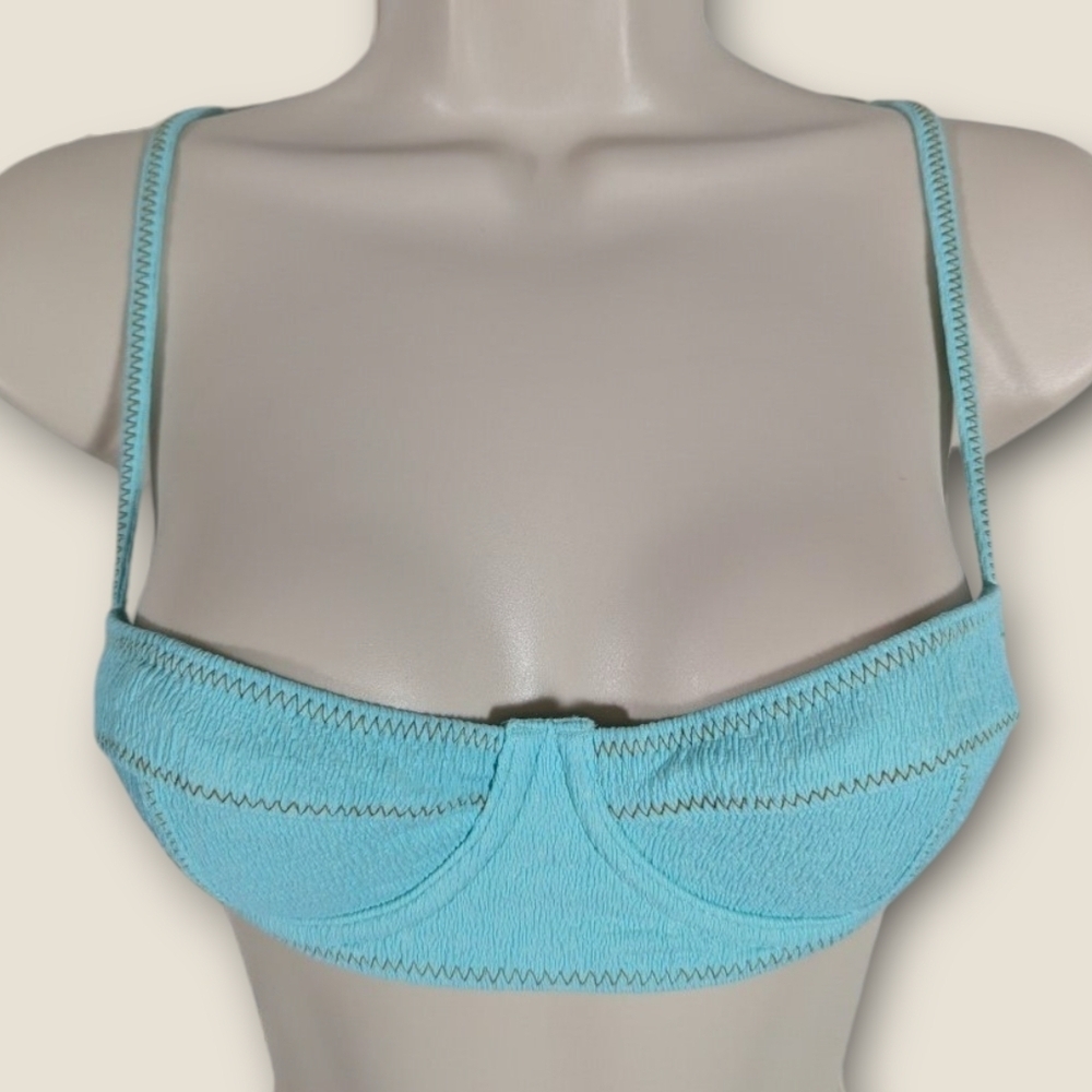 VIX Paula Hermanny Firenze Corsage Top in Aqua Size Small NWT